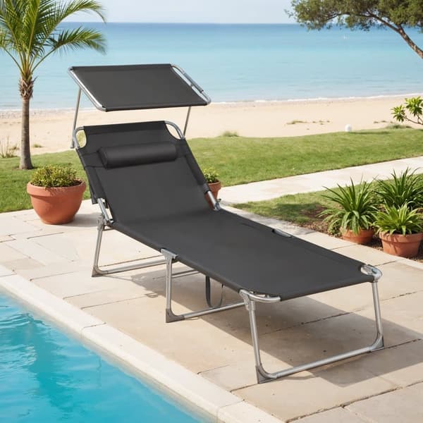 Stor solstol, 71x200x38 cm, Antracit