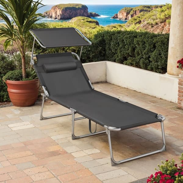 Stor solstol, 71x200x38 cm, Antracit