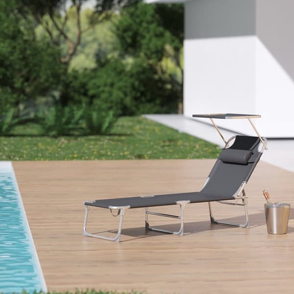 Solstol, SONGMICS GCB19BG, 55x193x31 cm, Mörkgrå