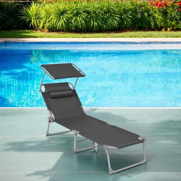 Solstol, SONGMICS GCB19BG, 55x193x31 cm, Mörkgrå