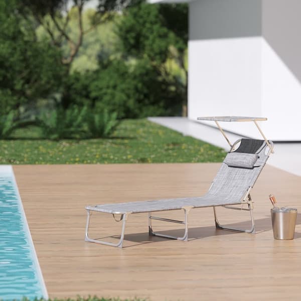 Solstol, SONGMICS GCB19BG, 55x193x31 cm, Mörkgrå