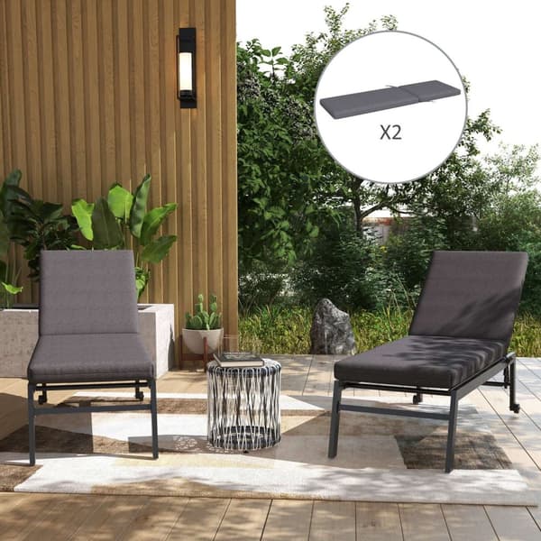Rootz 2 -bitar Set Doll Chair Madrasses - Sittkuddar - Solstolkuddar - Tjock skumkomfort - 190,5 cm x 58,4 cm x 7cm