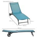 Miniatyrbillede 3 af 6: Rootz 2 stykker Sun Lounger Set - hvilestole - udendørs senge - justerbar ryglæn - aluminiumsramme - 195 cm x 66 cm x 34 cm
