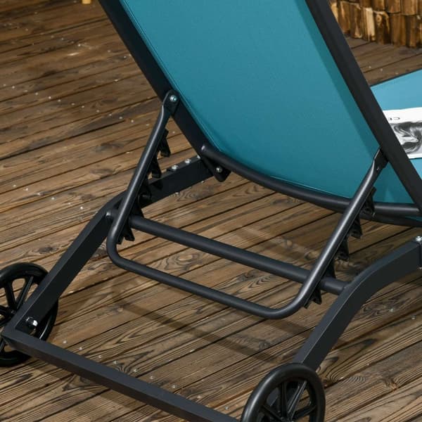 Rootz 2 stykker Sun Lounger Set - hvilestole - udendørs senge - justerbar ryglæn - aluminiumsramme - 195 cm x 66 cm x 34 cm