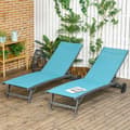 Miniatyrbillede 2 af 6: Rootz 2 stykker Sun Lounger Set - hvilestole - udendørs senge - justerbar ryglæn - aluminiumsramme - 195 cm x 66 cm x 34 cm