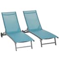 Miniatyrbillede 1 af 6: Rootz 2 stykker Sun Lounger Set - hvilestole - udendørs senge - justerbar ryglæn - aluminiumsramme - 195 cm x 66 cm x 34 cm