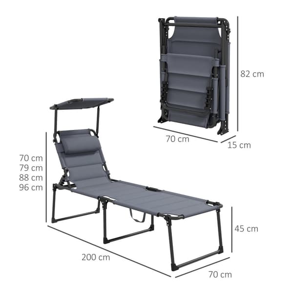 Rootz 2 -osainen Sart Sun Loungers - Kannen tuolit - Taitettavat ranta -loungerit - Suuri mukavuus - 70 cm x 200 cm x 45cm