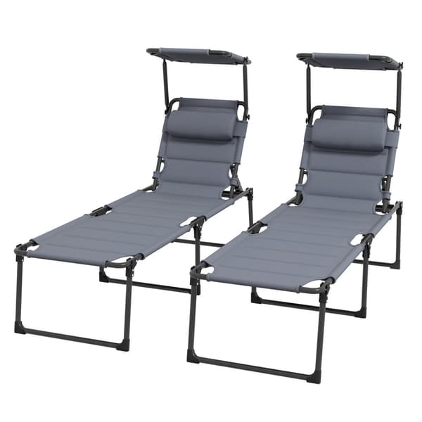 Rootz 2 -osainen Sart Sun Loungers - Kannen tuolit - Taitettavat ranta -loungerit - Suuri mukavuus - 70 cm x 200 cm x 45cm