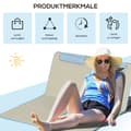 Miniatyrbild 7 av 10: Rootz 2 -set justerbar strandmatta - vikbar solstol - bärbara lounger - nackstöd och 5 positioner - 124 cm x 53 cm x 37-50 cm - brun, blå