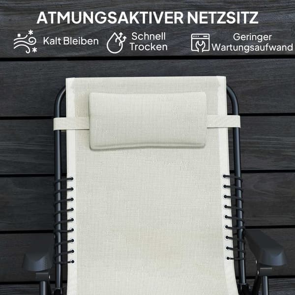 Rootz fällbar solstol - Garden Recliner - Strandstol - 5 -faldig justerbar - 90 cm x 65 cm x 112 cm