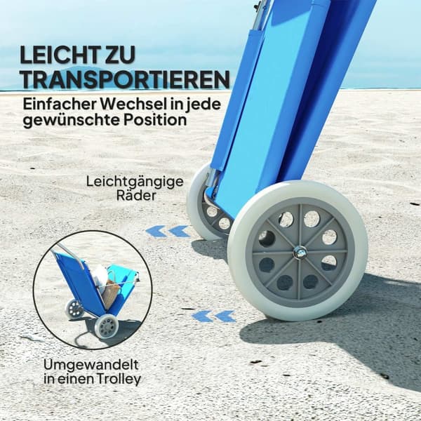 Rootz Foldbar Sun Lounger - Beach Lounger - Garden Lounger - Justerbar ryglæn - 62 cm x 148 cm x 85 cm