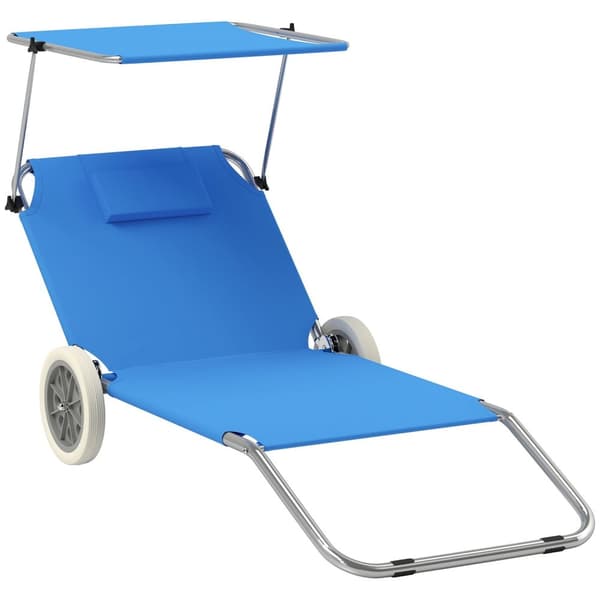 Rootz Foldbar Sun Lounger - Beach Lounger - Garden Lounger - Justerbar ryglæn - 62 cm x 148 cm x 85 cm