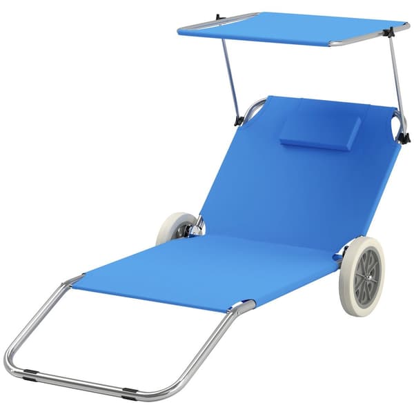Rootz Foldbar Sun Lounger - Beach Lounger - Garden Lounger - Justerbar ryglæn - 62 cm x 148 cm x 85 cm