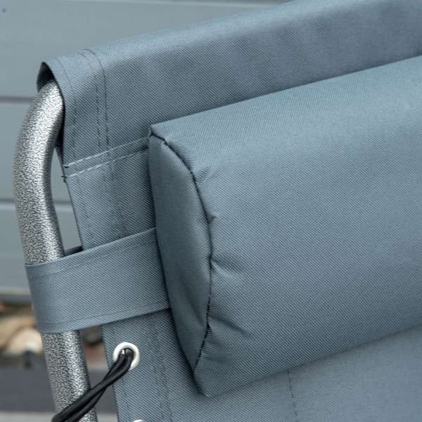 Rootz Foldble Sun Lounger - Garden Lounger - Funbing Lounger - 5 -vaiheinen selkänoja - Oxford -kangas - 188 x 57 x 30 cm