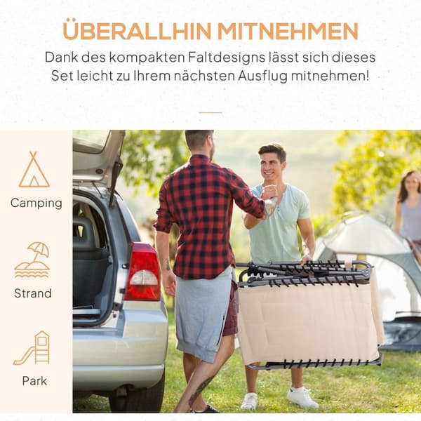 Rootz Foldbar Sun Lounger - Garden Lounger - Foldestol - 5 -trins ryglæn - Oxford -stof - 188 x 57 x 30 cm - Brun