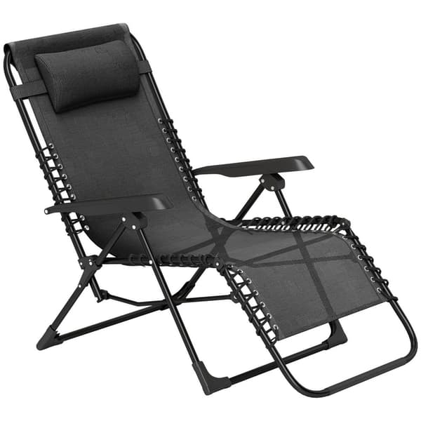 Rootz Foldbar Sun Lounger - Garden Rure - Outdoor Chaise - 5 -Position Rygglæn - 112 cm x 65 cm x 90 cm - Understøtter 120 kg - med pude
