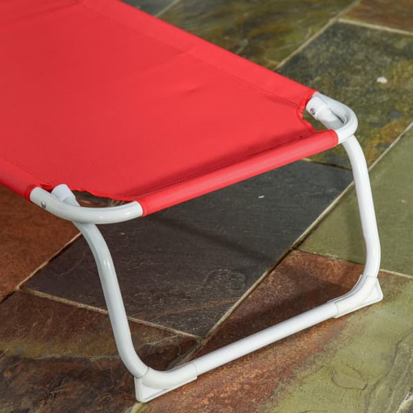 Rootz Folding Sun Lounger - Justerbar chaise Longue - Beach Rentliner - 4 positioner komfort - 186L x 66W x 80H cm