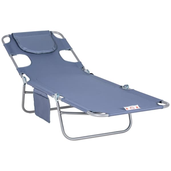 Rootz Garden Doll Chair - Sun Lounger - Massagestol - vadderad ansiktsöppning - Blå - 185 cm x 55 cm x 29 cm