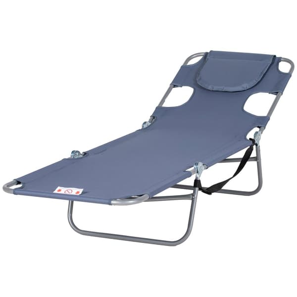 Rootz Garden Doll Chair - Sun Lounger - Massagestol - vadderad ansiktsöppning - Blå - 185 cm x 55 cm x 29 cm