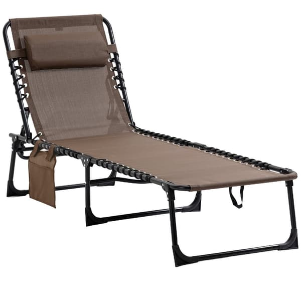 Rootz liggende stol - sammenfoldelig liggestol - liggende stol - nakkepude support - stålramme - 185 cm x 58 cm x 30 cm