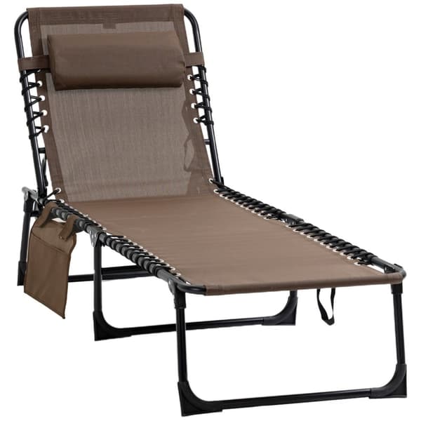 Rootz liggende stol - sammenfoldelig liggestol - liggende stol - nakkepude support - stålramme - 185 cm x 58 cm x 30 cm