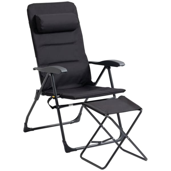 Rootz liggende stol med sammenfoldelig fodstøtte - Sun Lounger - Liggende stol - Justerbar komfort - 60 cm x 73 cm x 108 cm