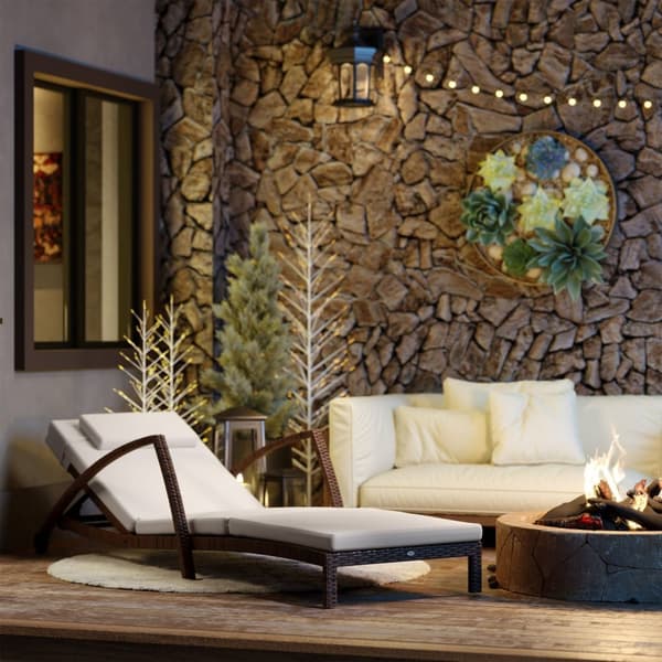 Rootz Poly Rattan Sun Lounger - Garden Lounger - Justerbar ryggstöd - Maximal komfort - 185 cm x 72 cm x 78 cm