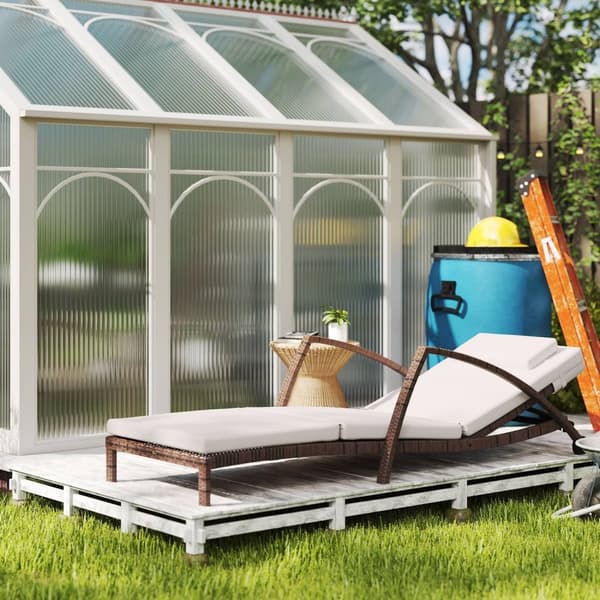 Rootz Poly Rattan Sun Lounger - Garden Lounger - Justerbar ryggstöd - Maximal komfort - 185 cm x 72 cm x 78 cm
