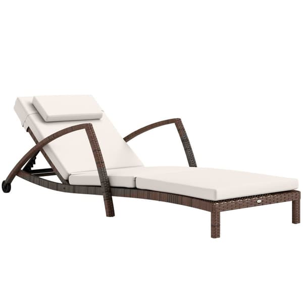 Rootz Poly Rattan Sun Lounger - Garden Lounger - Justerbar ryggstöd - Maximal komfort - 185 cm x 72 cm x 78 cm