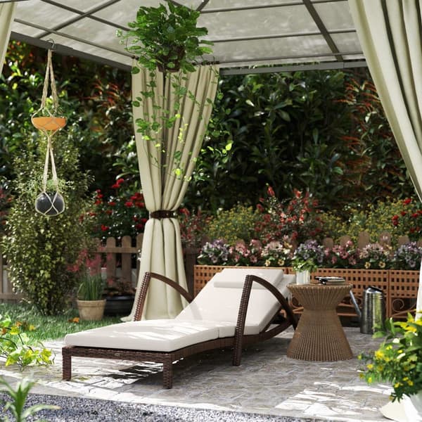 Rootz Poly Rattan Sun Lounger - Garden Lounger - Justerbar ryggstöd - Maximal komfort - 185 cm x 72 cm x 78 cm