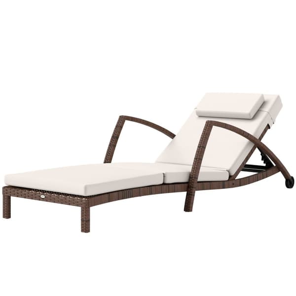 Rootz Poly Rattan Sun Lounger - Garden Lounger - Justerbar ryggstöd - Maximal komfort - 185 cm x 72 cm x 78 cm