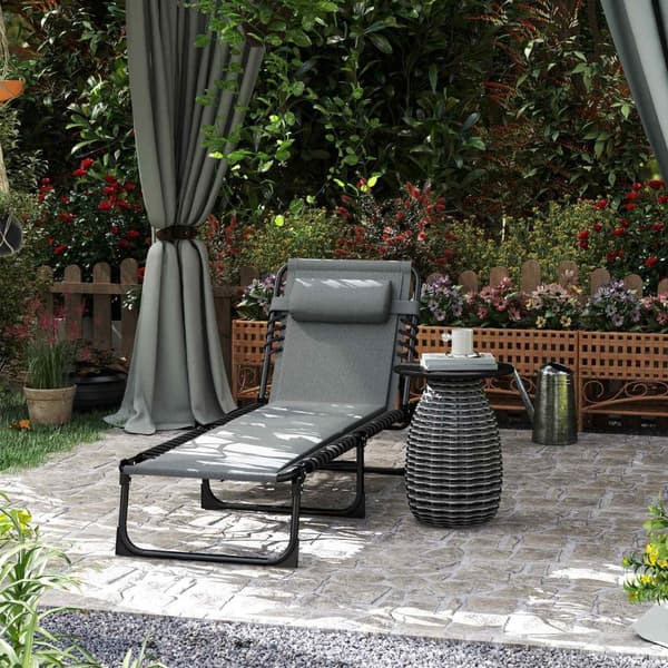 Rootz Sun Lounger - Dollstol - Poolstol - Justerbar komfort - 68 cm x 189 cm x 36 cm