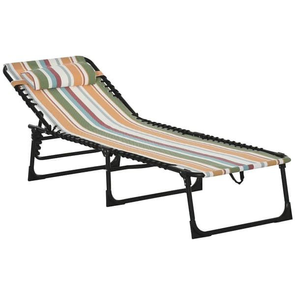 Rootz Sun Lounger - Foldble Garden Lounger - Folding Lounger - 4 -vaiheinen selkänoja - 189 x 58 x 30 cm