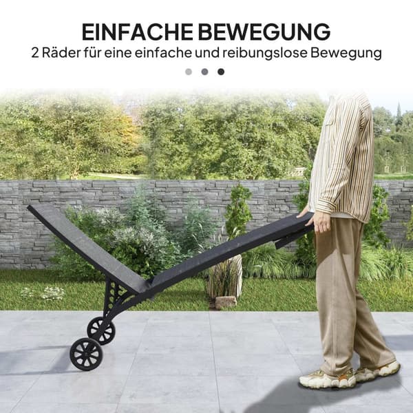 Rootz Sun Lounger - Justerbar hvilestol - Udendørs chaise - Åndbart stof - 195 cm x 66 cm x 34 cm