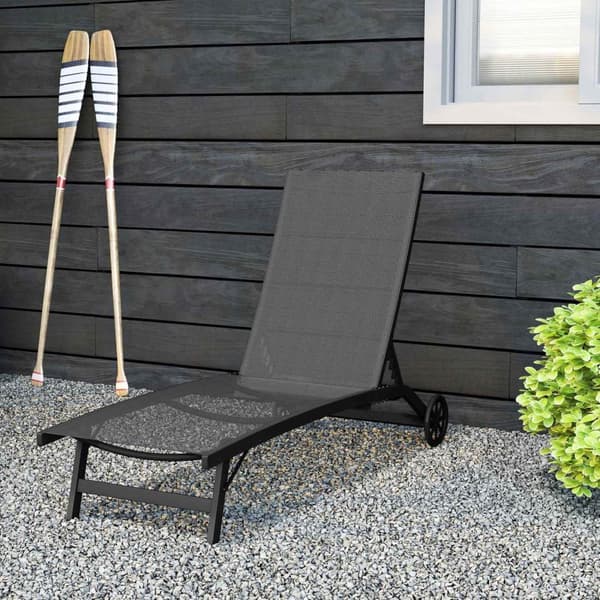 Rootz Sun Lounger - Justerbar hvilestol - Udendørs chaise - Åndbart stof - 195 cm x 66 cm x 34 cm