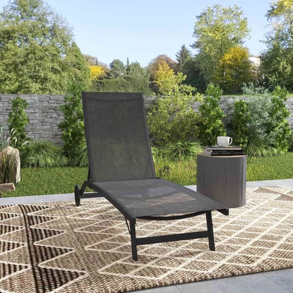 Rootz Sun Lounger - Justerbar hvilestol - Udendørs chaise - Åndbart stof - 195 cm x 66 cm x 34 cm