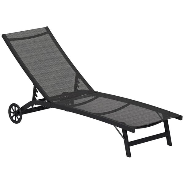 Rootz Sun Lounger - Justerbar hvilestol - Udendørs chaise - Åndbart stof - 195 cm x 66 cm x 34 cm