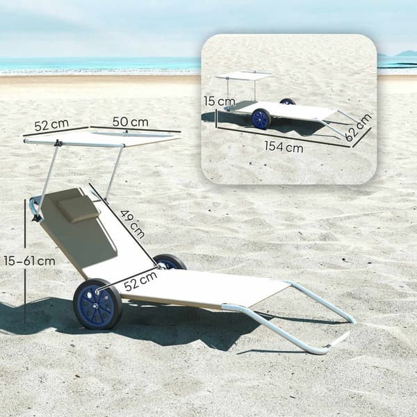 Rootz Sun Lounger Set - Foldbar havelounger - Rulle dækstol - Justerbar ryglæn - 62 cm x 148 cm x 85 cm