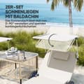 Miniatyrbillede 4 af 10: Rootz Sun Lounger Set - Foldbar havelounger - Rulle dækstol - Justerbar ryglæn - 62 cm x 148 cm x 85 cm