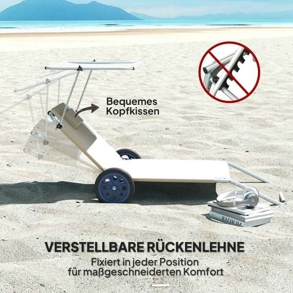 Rootz Sun Lounger Set - Foldbar havelounger - Rulle dækstol - Justerbar ryglæn - 62 cm x 148 cm x 85 cm