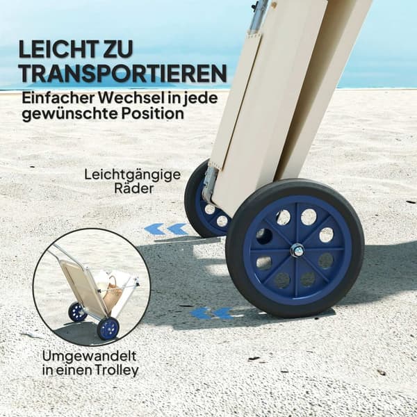 Rootz Sun Lounger Set - Foldbar havelounger - Rulle dækstol - Justerbar ryglæn - 62 cm x 148 cm x 85 cm
