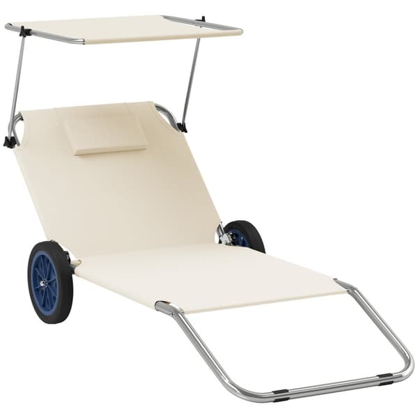 Rootz Sun Lounger Set - Foldbar havelounger - Rulle dækstol - Justerbar ryglæn - 62 cm x 148 cm x 85 cm