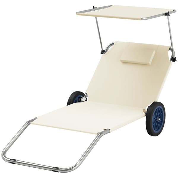 Rootz Sun Lounger Set - Foldbar havelounger - Rulle dækstol - Justerbar ryglæn - 62 cm x 148 cm x 85 cm