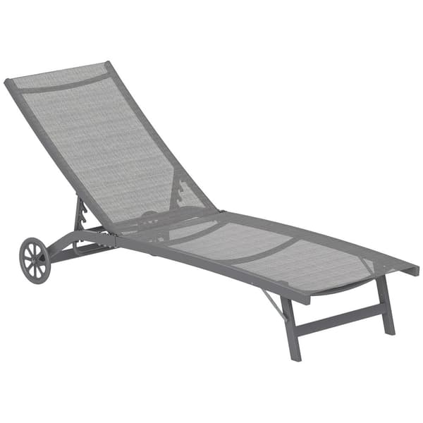 Rootz Sun Lounger - Outdoor Recliner - Justerbar ryggstöd - Andningsbar komfort - 195 x 66 x 34 cm - Grå