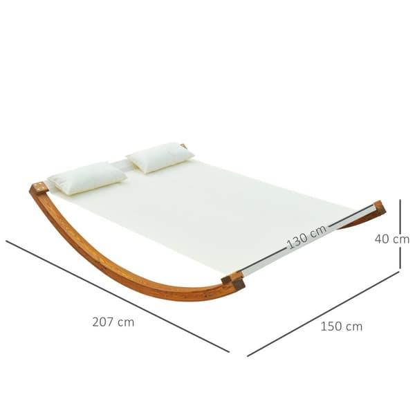 Rootz Sun Lounger Swing Bed - Ulkona Relauss Bed - Puutarhan keinu - Mukavuus tyynyillä - 207L x 150b x 40H cm