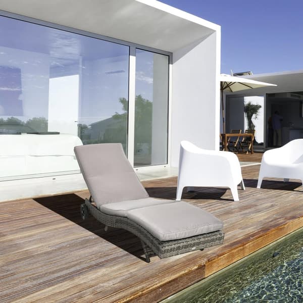 Rootz Sun Lounger -kannen tuoli - lepotuoli - ulkotuoli - 5 säädettävää asentoa - irrotettava kansi - 207cm x 70cm x 70cm