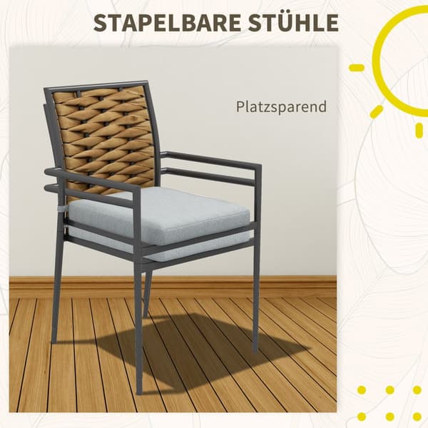 Trädgårdsstolset, 2er-Set, 57x58x87 cm, Grå