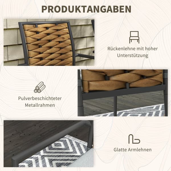Trädgårdsstolset, 2er-Set, 57x58x87 cm, Grå