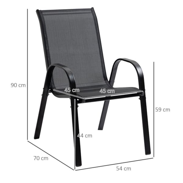 Trädgårdsstol Set, 70x54x90 cm, Svart