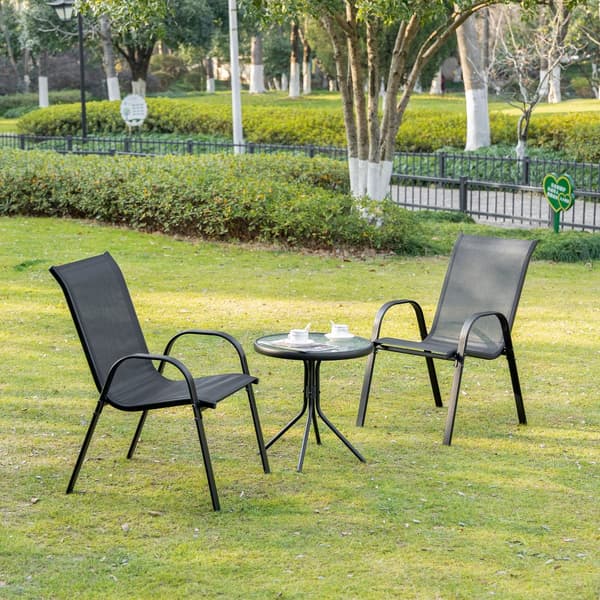 Trädgårdsstol Set, 70x54x90 cm, Svart